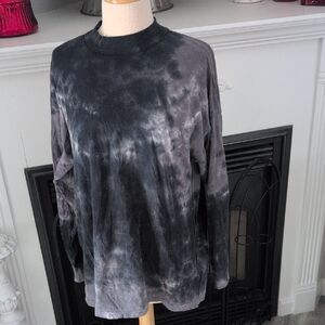 We The Free Free People 100% Cotton Tie-dyed Black Top Size XS